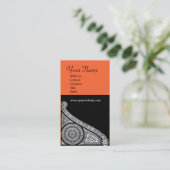 Carte De Visite MONOGRAMME DE RENAISSANCE 3 orange jaune (Debout devant)