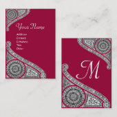 CARTE DE VISITE MONOGRAMME DE RENAISSANCE 4 (Devant / Derrière)