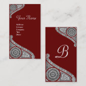 Carte De Visite MONOGRAMME DE RENAISSANCE 4 brun rouge (Devant / Derrière)