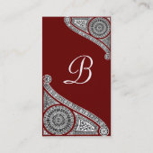 Carte De Visite MONOGRAMME DE RENAISSANCE 4 brun rouge (Dos)