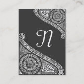 Carte De Visite MONOGRAMME DE RENAISSANCE 4 gris foncé (Dos)