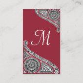 Carte De Visite MONOGRAMME DE RENAISSANCE 4 Marsala Rouge (Dos)