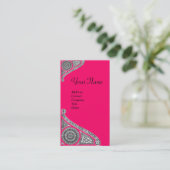 Carte De Visite MONOGRAMME DE RENAISSANCE 4 rose (Debout devant)