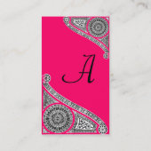 Carte De Visite MONOGRAMME DE RENAISSANCE 4 rose (Dos)
