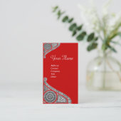 Carte De Visite MONOGRAMME DE RENAISSANCE 4 rouge (Debout devant)