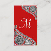 Carte De Visite MONOGRAMME DE RENAISSANCE 4 rouge (Dos)