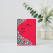 Carte De Visite MONOGRAMME DE RENAISSANCE 4 rouge (Debout devant)