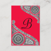 Carte De Visite MONOGRAMME DE RENAISSANCE 4 rouge (Dos)