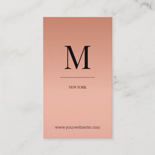 Carte De Visite monogramme de rose d'or (Devant)