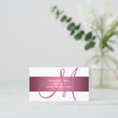 Carte De Visite Monogramme de Rose poussiéreux/do-it-yourself coul (Debout devant)