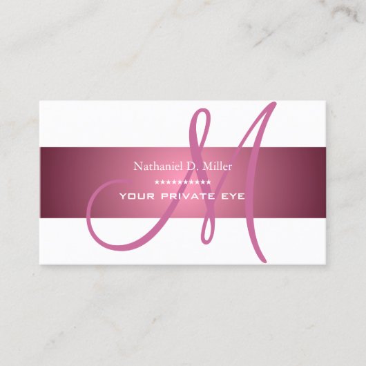 Carte De Visite Monogramme de Rose poussiéreux/do-it-yourself coul (Devant)