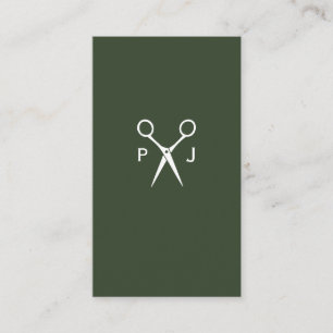 Carte De Visite Monogramme de salons modernes (vert foncé)