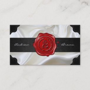 Carte De Visite Monogramme de sceau de cire AB et BA [Silk blanc+N