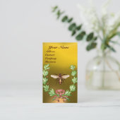CARTE DE VISITE MONOGRAMME DE SCEAU DE CIRE ROUGE HONEY BEE BEEKEE (Debout devant)