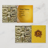 CARTE DE VISITE MONOGRAMME DE SCEAU EN CIRE GREC HONEY BEE GODDESS (Devant / Derrière)