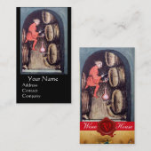 CARTE DE VISITE MONOGRAMME DE SCEAU ROUGE EN CIRE ANTIQUE (Devant / Derrière)