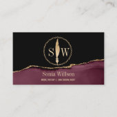 Carte De Visite Monogramme de scellement de l'agent de signature d (Devant)