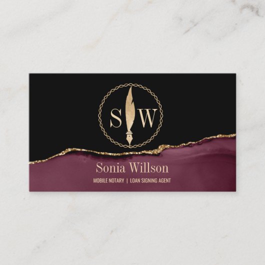 Carte De Visite Monogramme de scellement de l'agent de signature d (Devant)