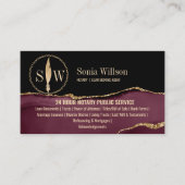 Carte De Visite Monogramme de scellement de l'agent de signature d (Devant)