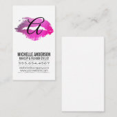 Carte De Visite Monogramme de script / Baiser expressif (Devant / Derrière)