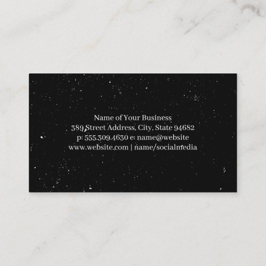 Carte De Visite Monogramme de script | Blanc tacheté (Dos)