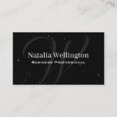 Carte De Visite Monogramme de script | Blanc tacheté (Devant)