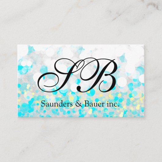 Carte De Visite Monogramme de script | Bulles (Devant)