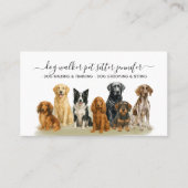 Carte De Visite Monogramme de script chiens aquarelle (Devant)