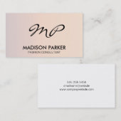 Carte De Visite Monogramme de script de dégradé d'entreprise (Devant / Derrière)