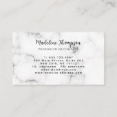 Carte De Visite Monogramme de script féminin or marbre moderne (Dos)