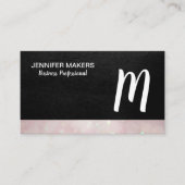 Carte De Visite Monogramme de script | Leather Bokeh (Devant)