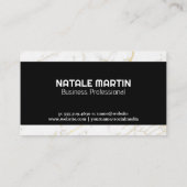 Carte De Visite Monogramme de script | Marbre d'or blanc (Dos)