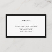 Carte De Visite Monogramme de script minimal noir & blanc luxe (Dos)