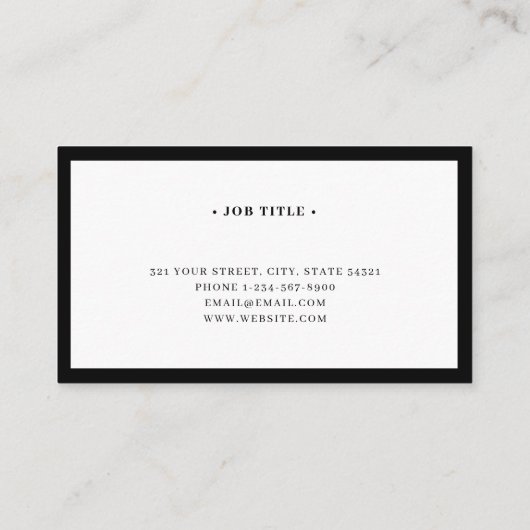 Carte De Visite Monogramme de script minimal noir & blanc luxe (Dos)