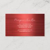 Carte De Visite Monogramme de script moderne rouge (Dos)