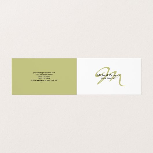 Carte De Visite Monogramme de script sophistiqué initial moderne (Extérieur déplié)