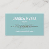 Carte de visite Monogramme de script (Turquoise) (Dos)