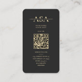 Carte De Visite Monogramme de sécurité moderne noir (Dos)