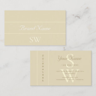 Carte De Visite Monogramme de serpent brillant de perle dorée prof