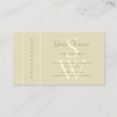 Carte De Visite Monogramme de serpent brillant de perle dorée prof (Dos)