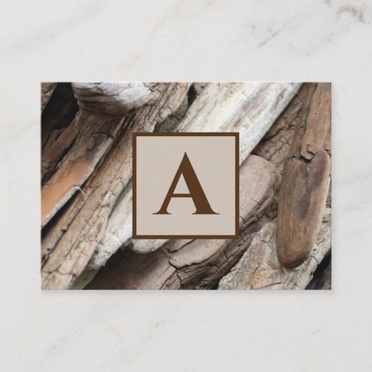 Carte De Visite Monogramme de Shoreline Driftwood (Devant)