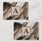 Carte De Visite Monogramme de Shoreline Driftwood (Devant / Derrière)