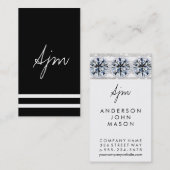 Carte De Visite Monogramme de signature 2 | Bokeh / Diamants / Per (Devant / Derrière)