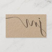 Carte De Visite Monogramme de signature à courbure unique Rustic K (Dos)