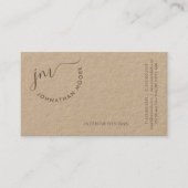 Carte De Visite Monogramme de signature à courbure unique Rustic K (Devant)