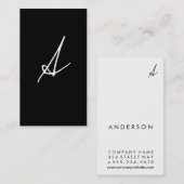 Carte De Visite Monogramme de signature / Noir et blanc (Devant / Derrière)