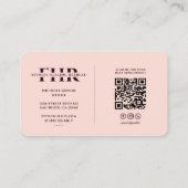 Carte De Visite Monogramme de soins infirmiers moderne rose esthét (Dos)