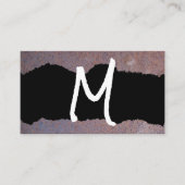 Carte De Visite Monogramme de style manuscrit | Rouille métallique (Devant)