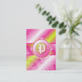 Carte De Visite monogramme de sucre de la chaux 311-Pink (Debout devant)