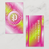Carte De Visite monogramme de sucre de la chaux 311-Pink (Devant / Derrière)